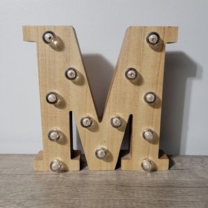 Light Up Letter M (Not Real Wood)